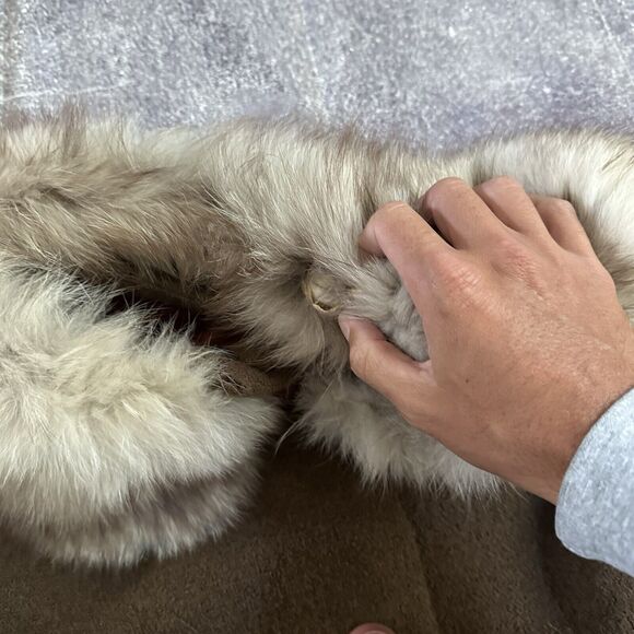 Elegant Brown Pea Coat with Real Mink Fur Trim - Picture 6 of 7